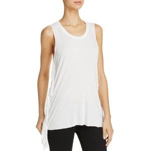 (NWT) POL White Fringe Sleeveless Tank Top Small